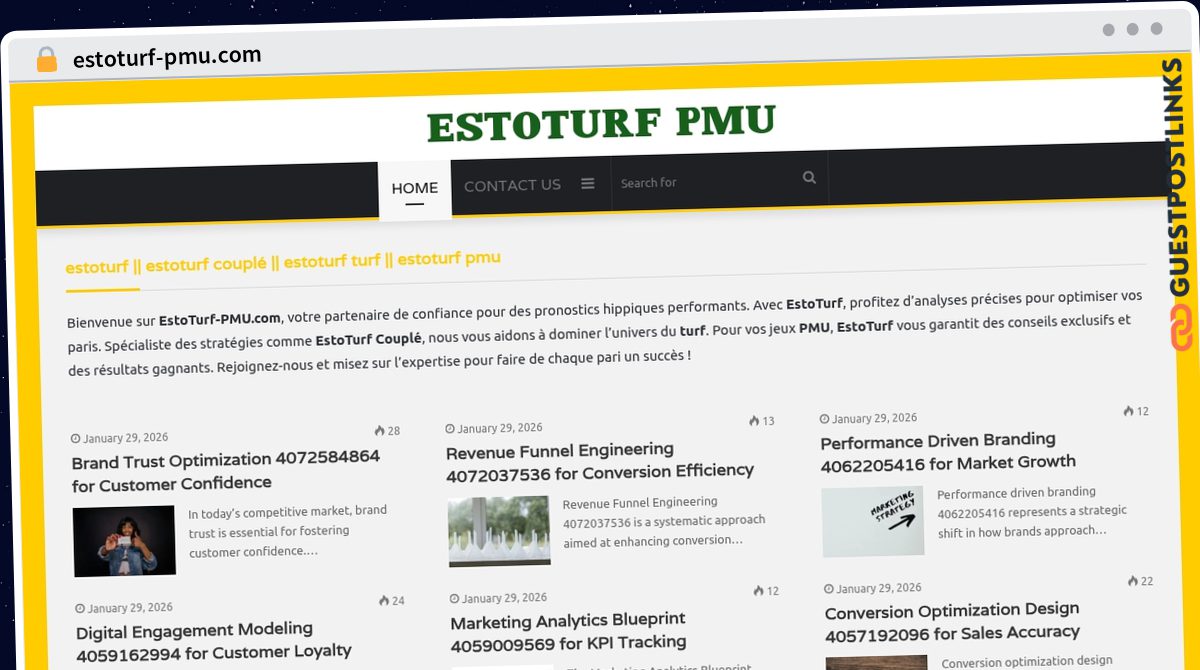 Publish Guest Post on estoturf-pmu.com