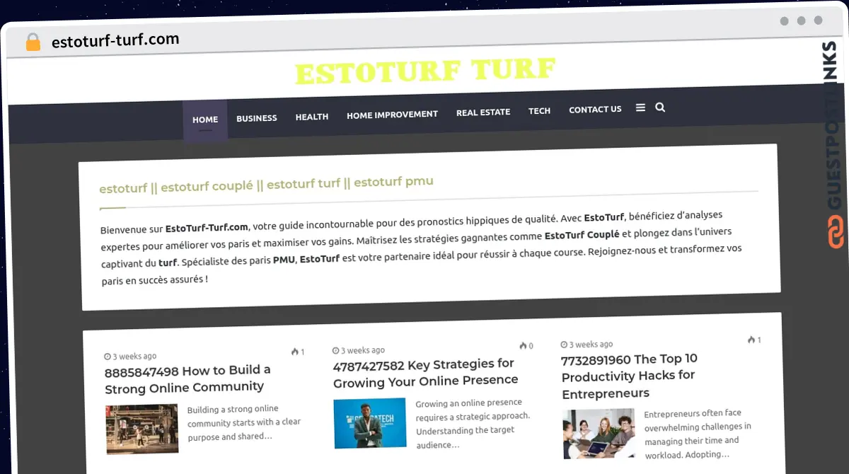 Publish Guest Post on estoturf-turf.com