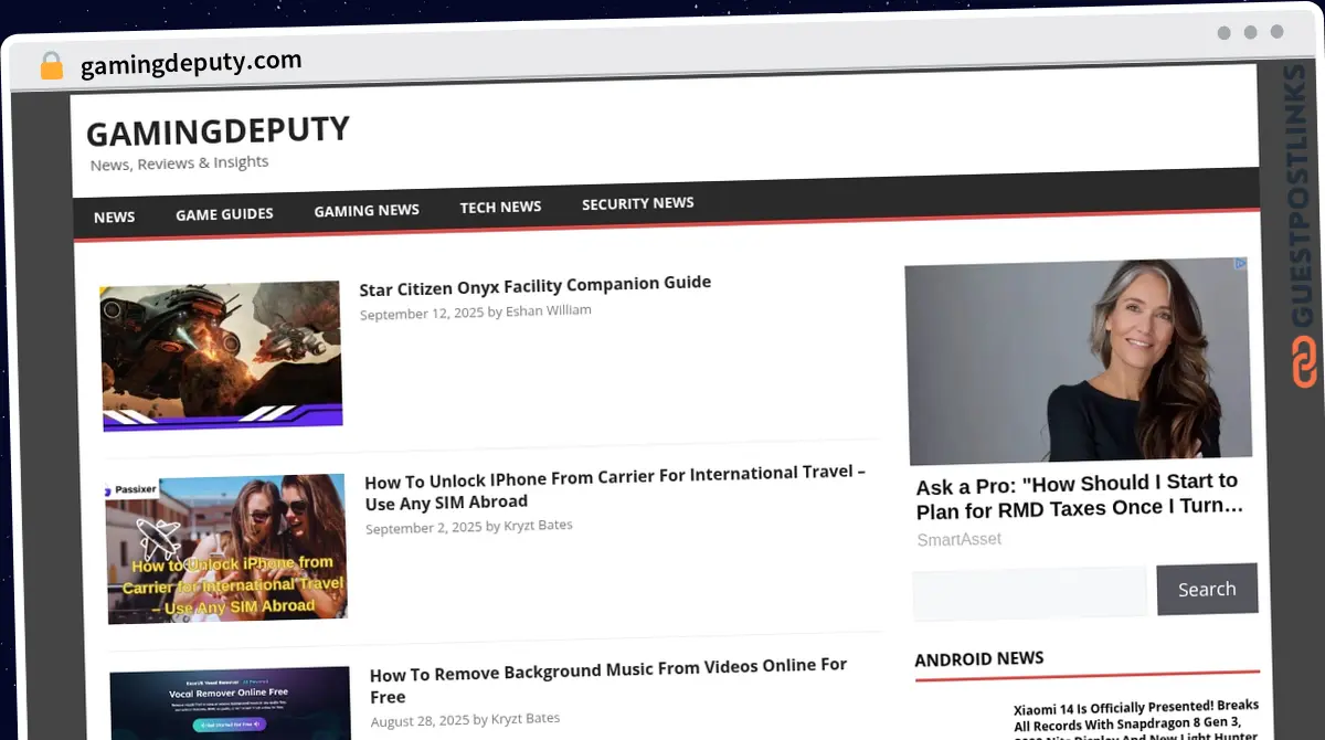 Publish Guest Post on gamingdeputy.com