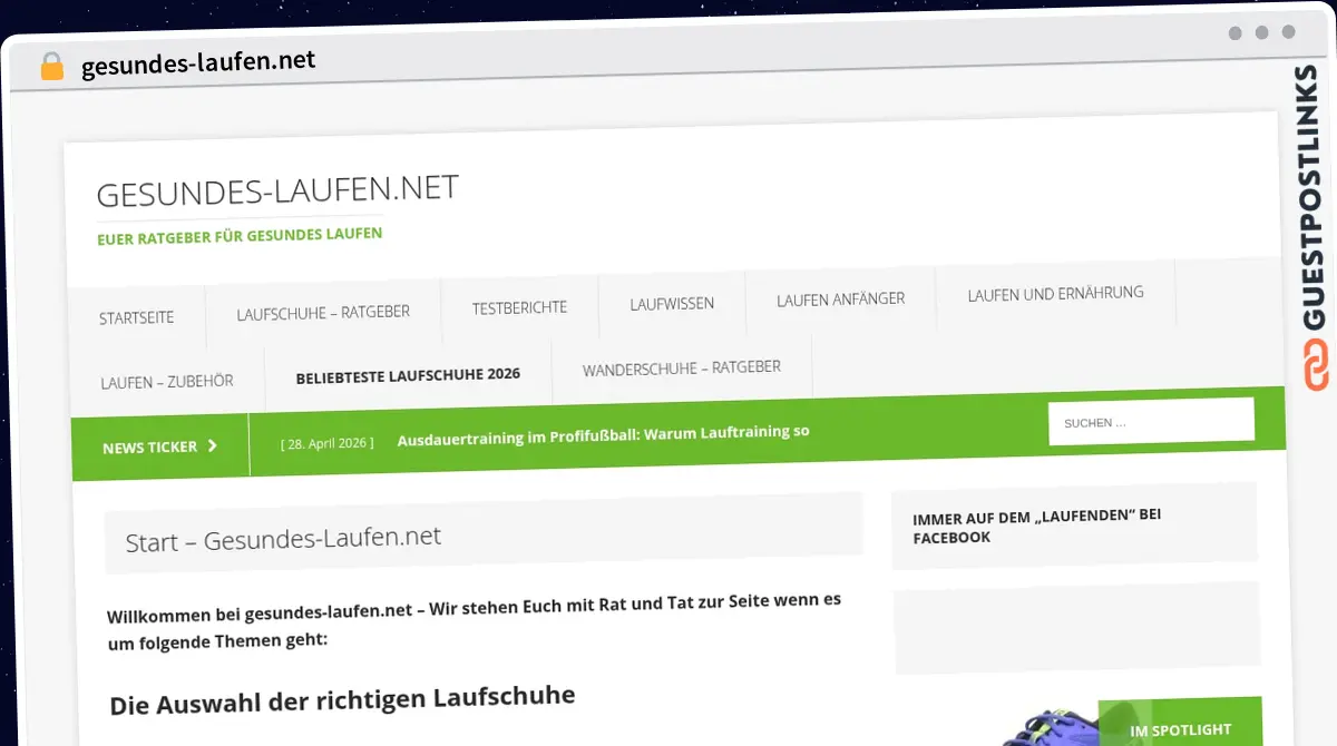 Publish Guest Post on gesundes-laufen.net