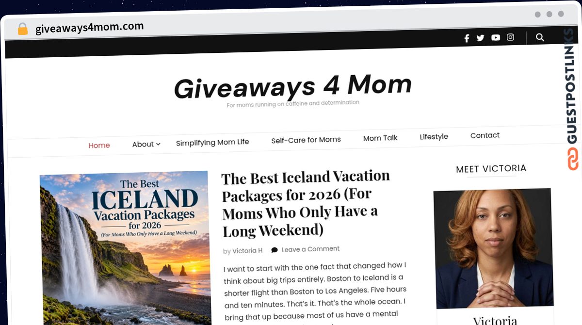 Publish Guest Post on giveaways4mom.com