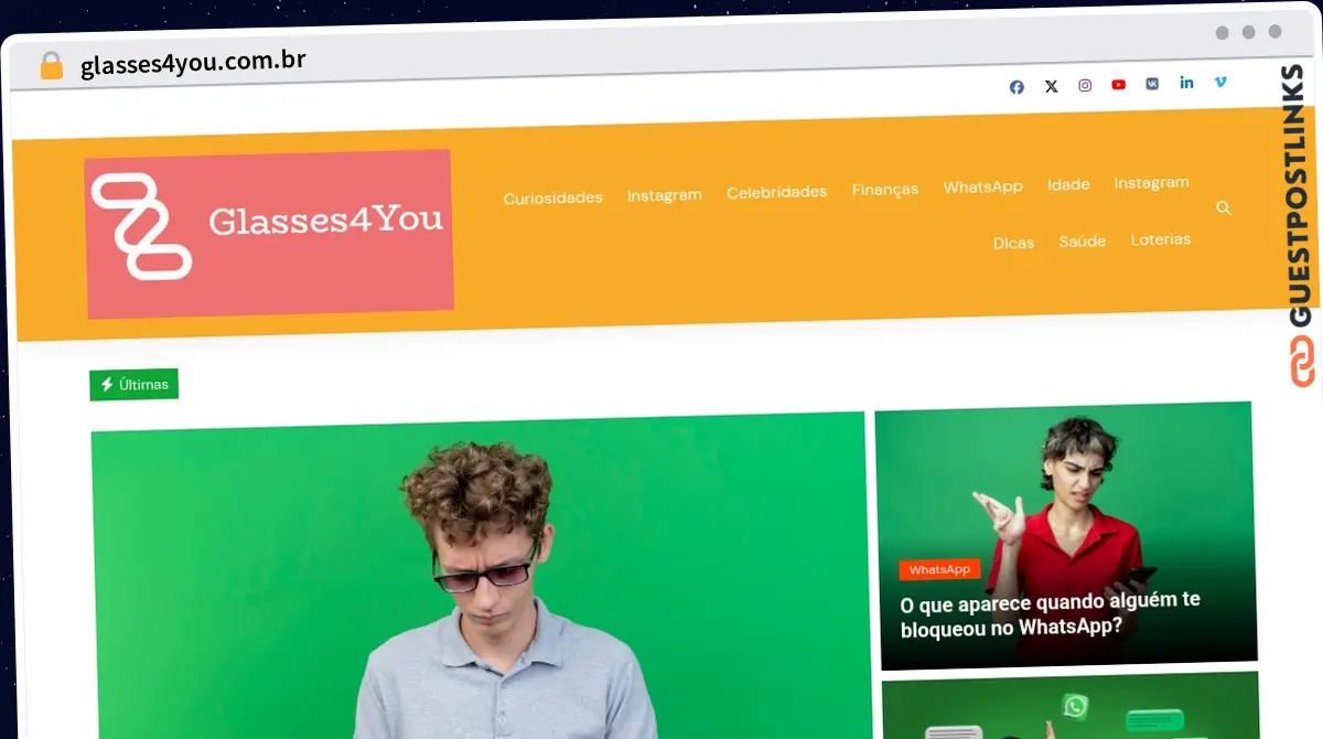 Publish Guest Post on glasses4you.com.br