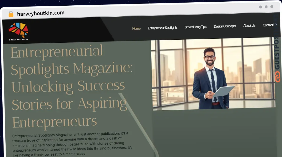 Publish Guest Post on harveyhoutkin.com