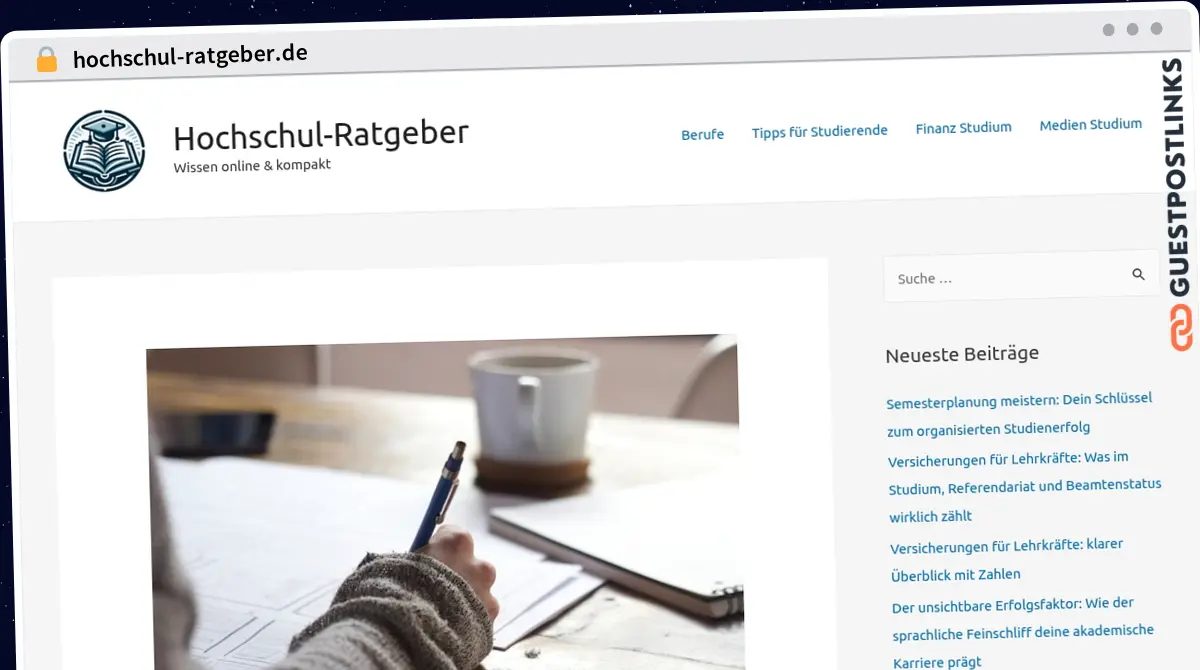 Publish Guest Post on hochschul-ratgeber.de