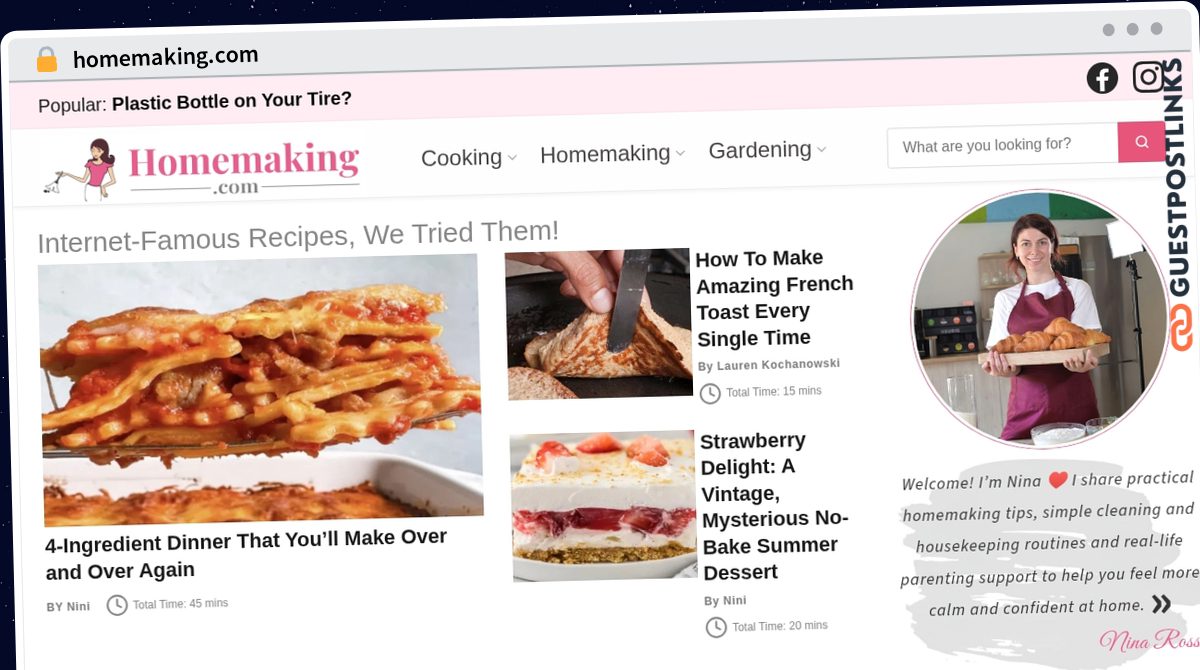 Publish Guest Post on homemaking.com