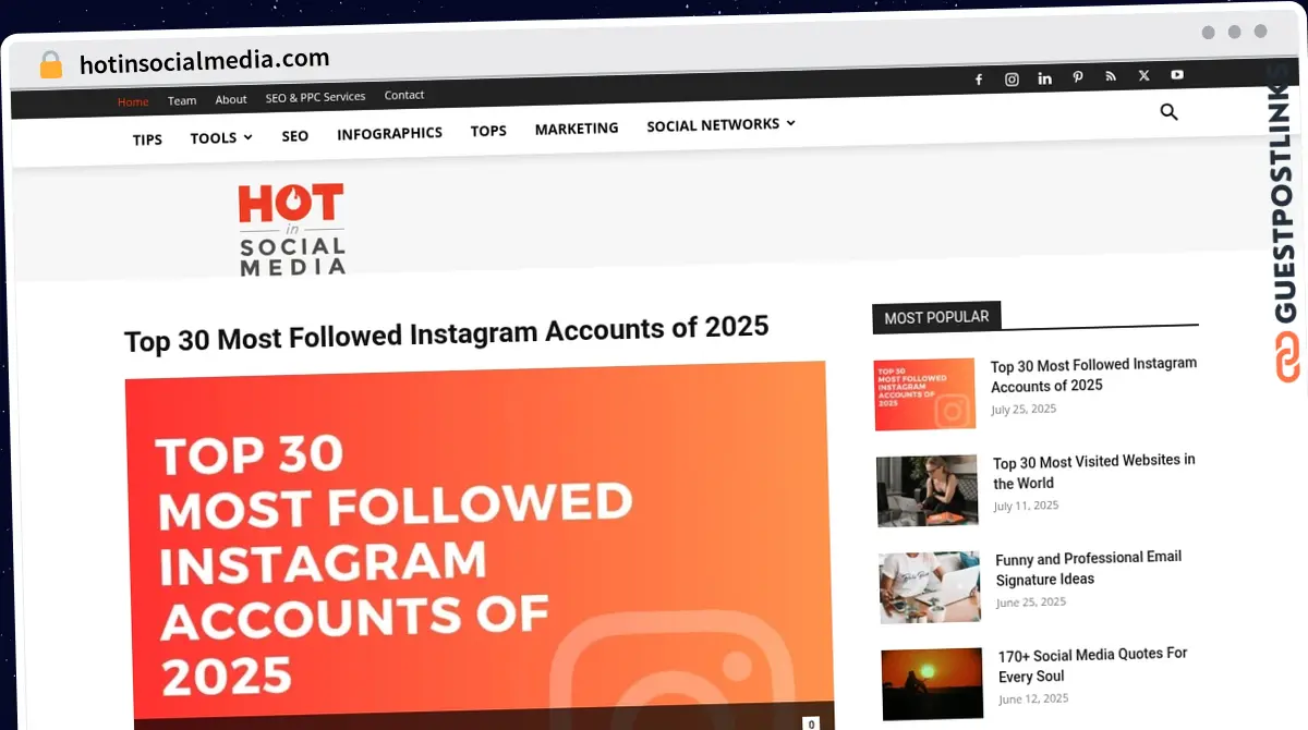 Publish Guest Post on hotinsocialmedia.com