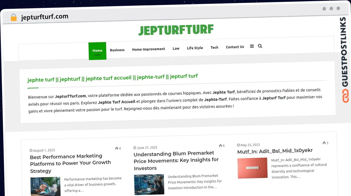 Publish Guest Post on jepturfturf.com