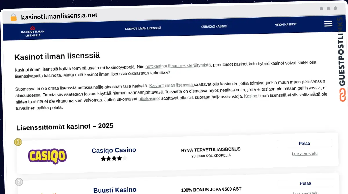 Publish Guest Post on kasinotilmanlissensia.net