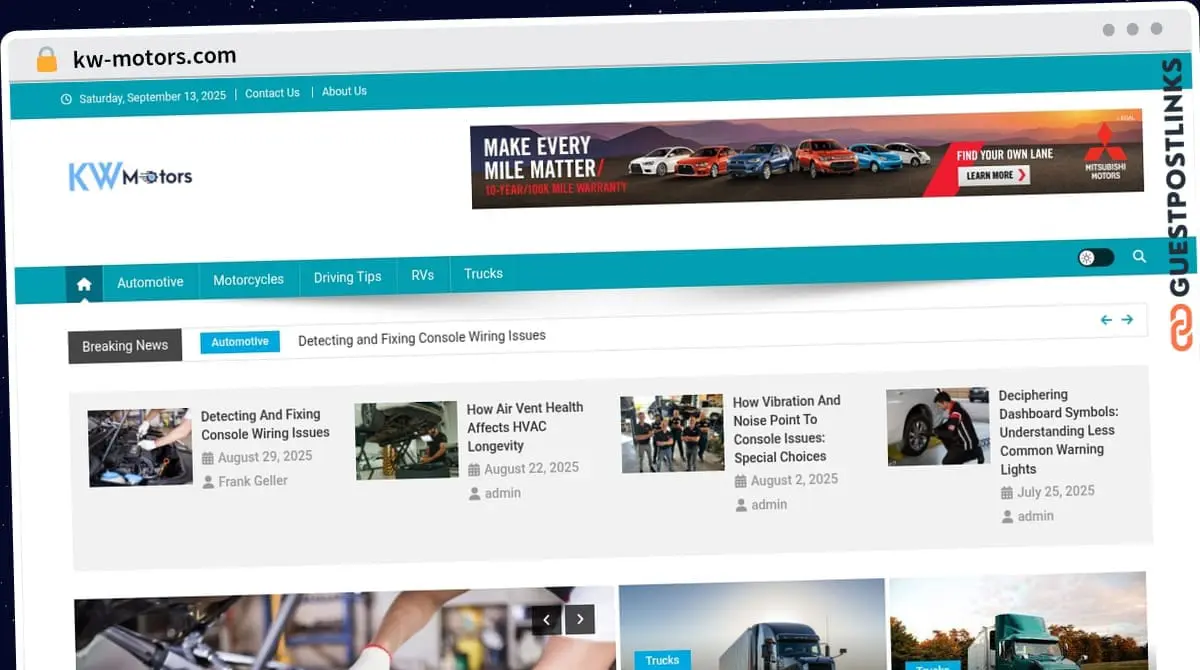 Publish Guest Post on kw-motors.com