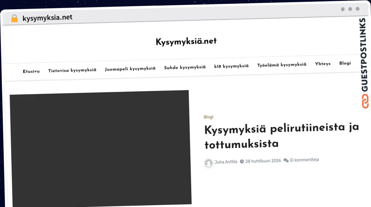 Publish Guest Post on kysymyksia.net