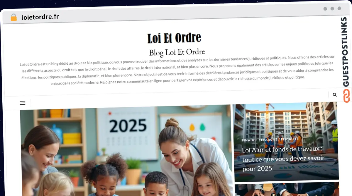 Publish Guest Post on loietordre.fr