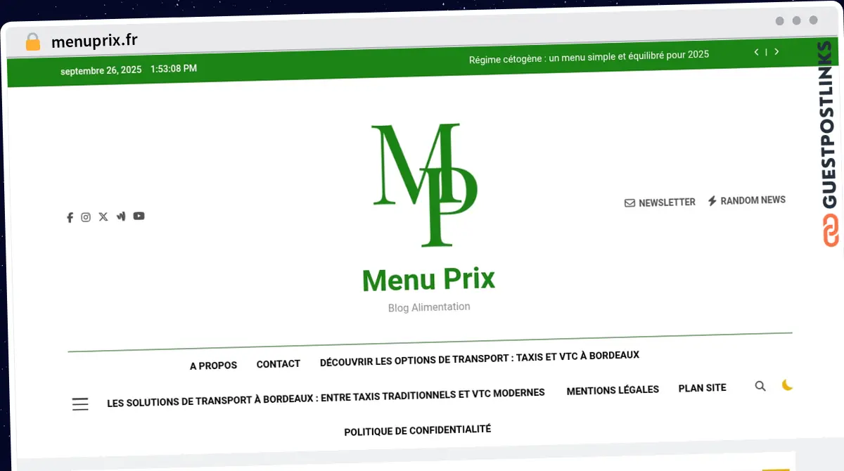 Publish Guest Post on menuprix.fr