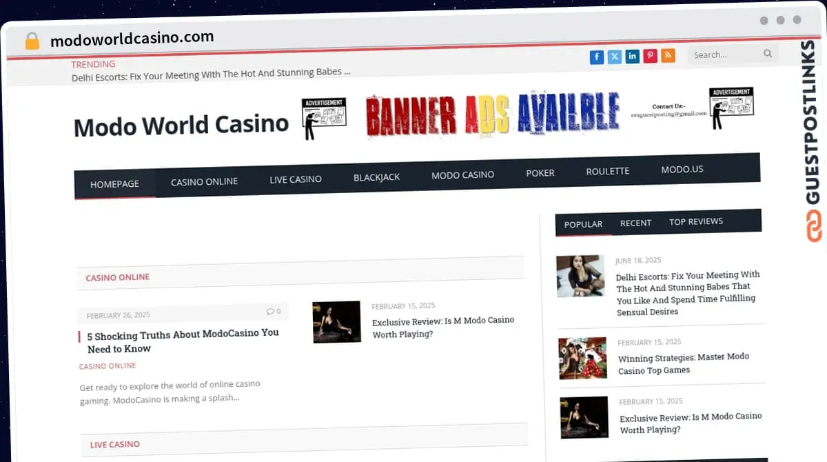 Publish Guest Post on modoworldcasino.com