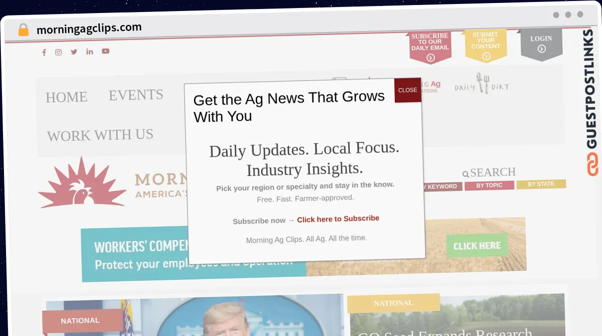 Publish Guest Post on morningagclips.com