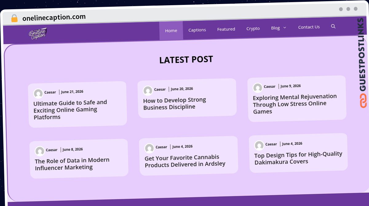 Publish Guest Post on onelinecaption.com