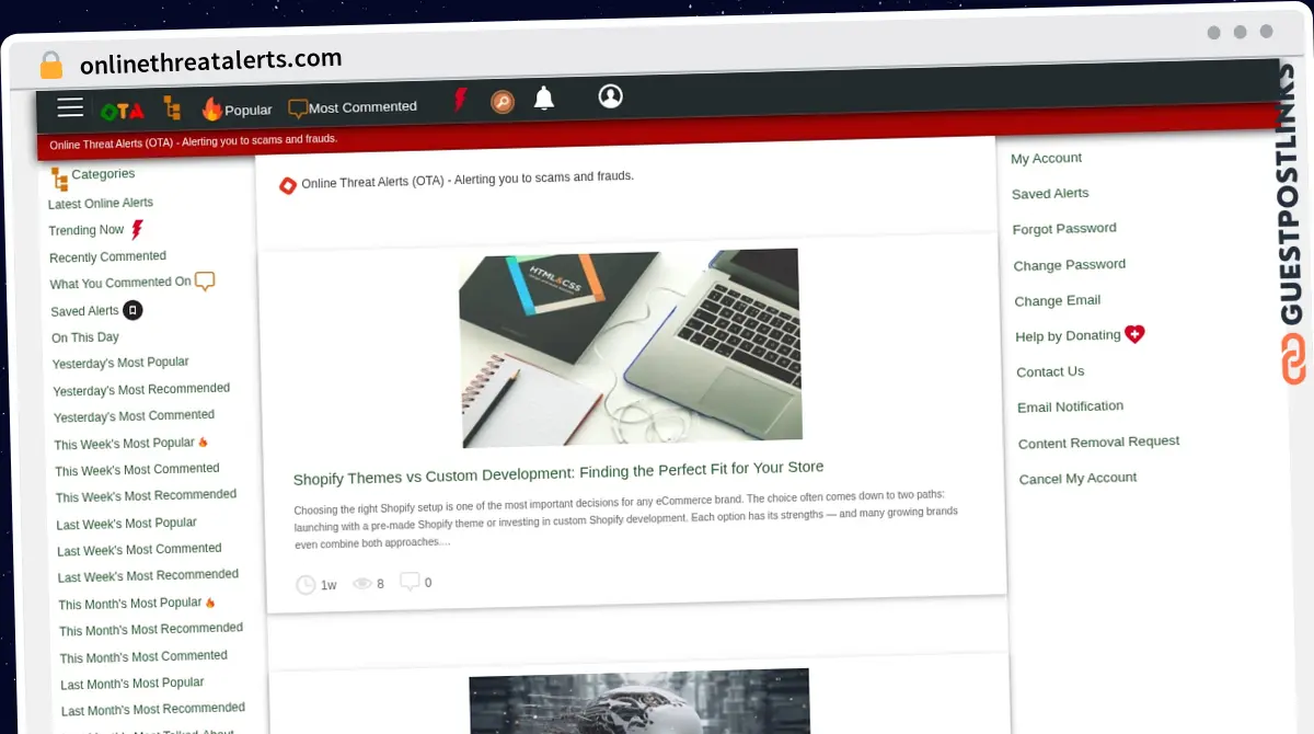 Publish Guest Post on onlinethreatalerts.com