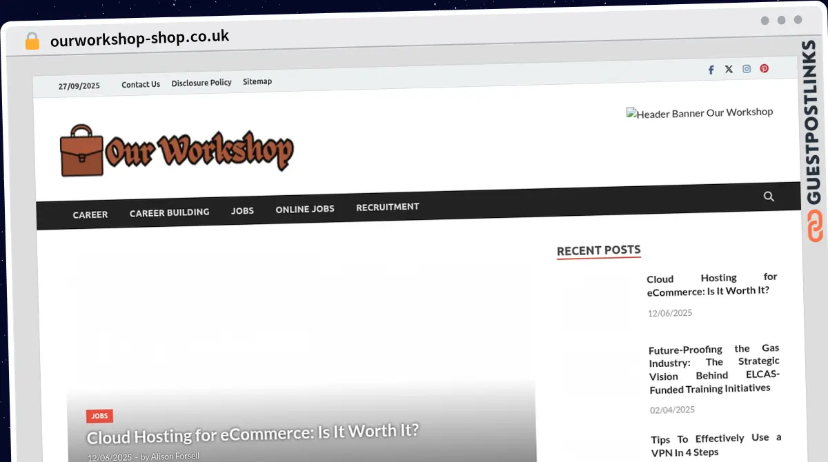Publish Guest Post on ourworkshop-shop.co.uk