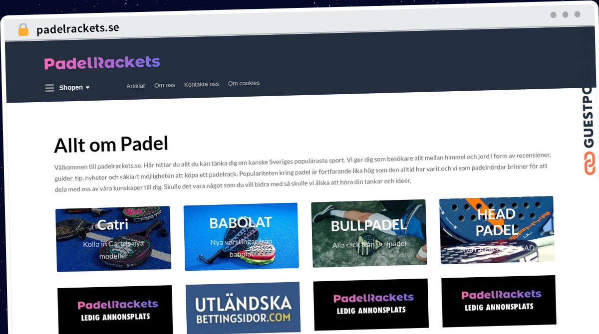 Publish Guest Post on padelrackets.se