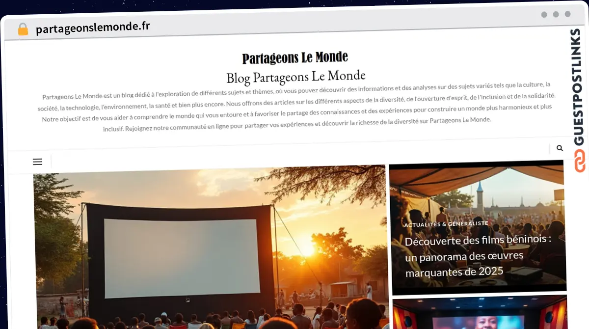 Publish Guest Post on partageonslemonde.fr