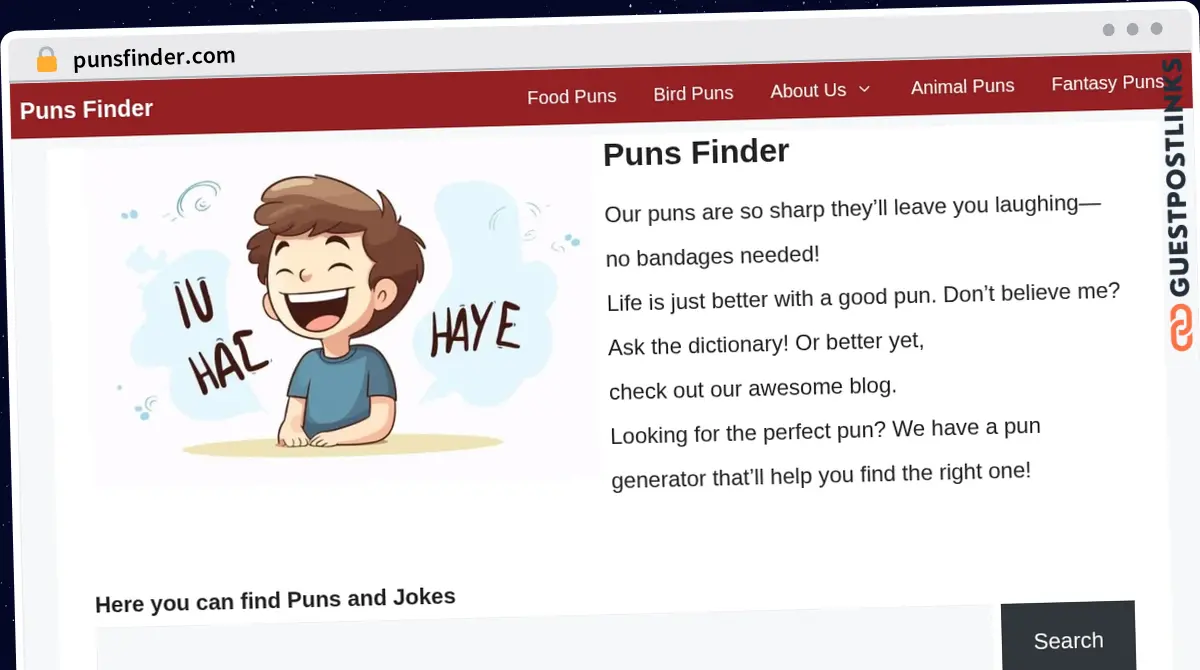 Publish Guest Post on punsfinder.com