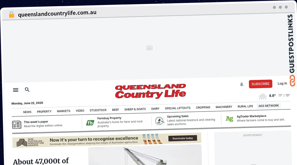 Publish Guest Post on queenslandcountrylife.com.au