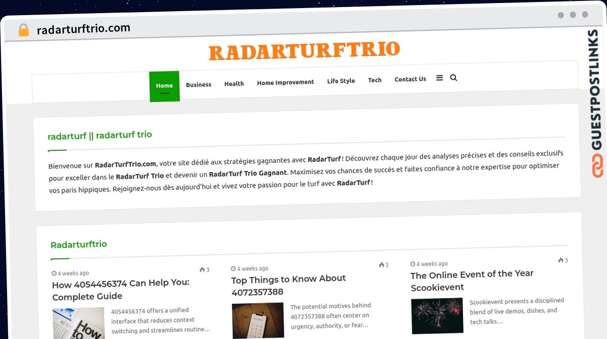 Publish Guest Post on radarturftrio.com