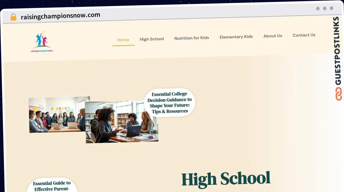 Publish Guest Post on raisingchampionsnow.com