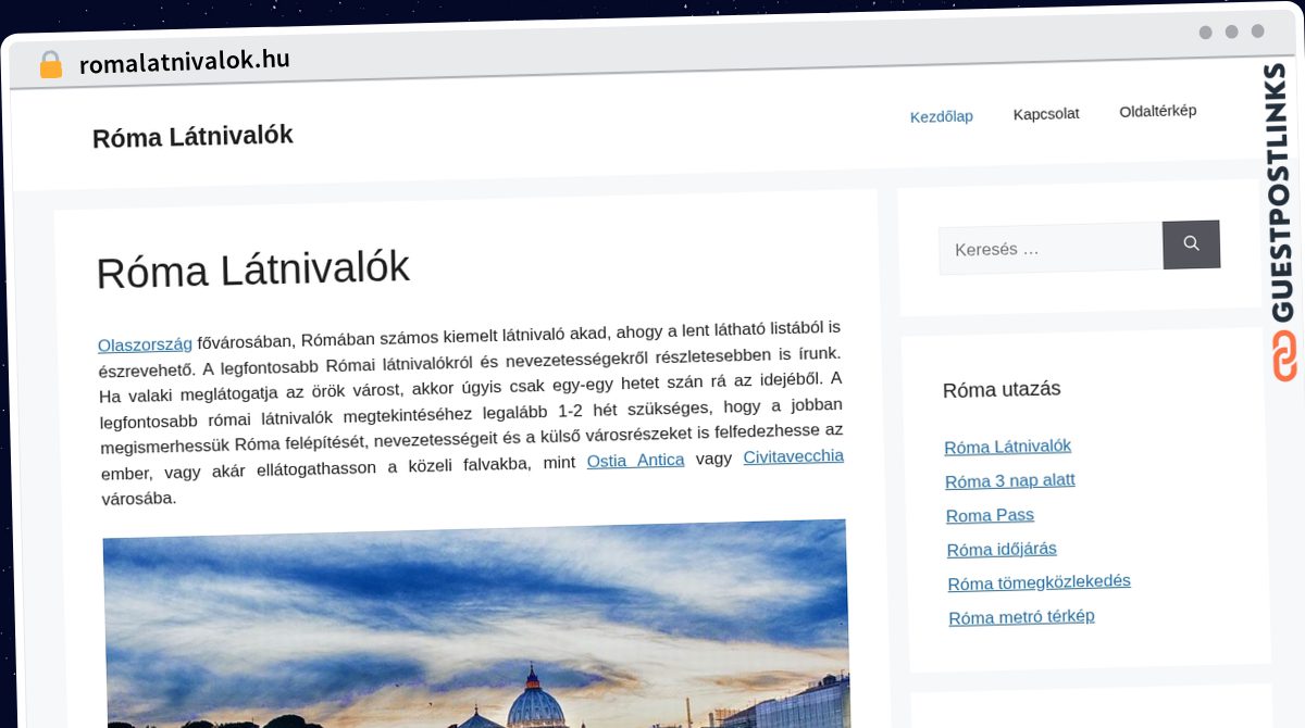 Publish Guest Post on romalatnivalok.hu