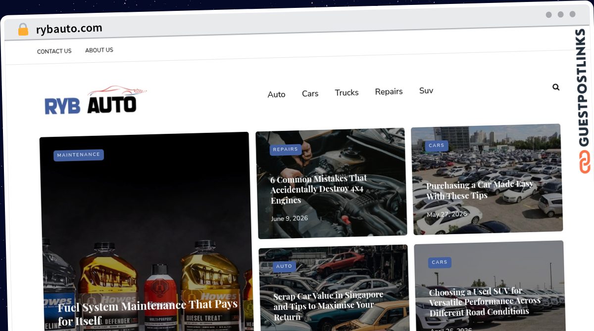 Publish Guest Post on rybauto.com