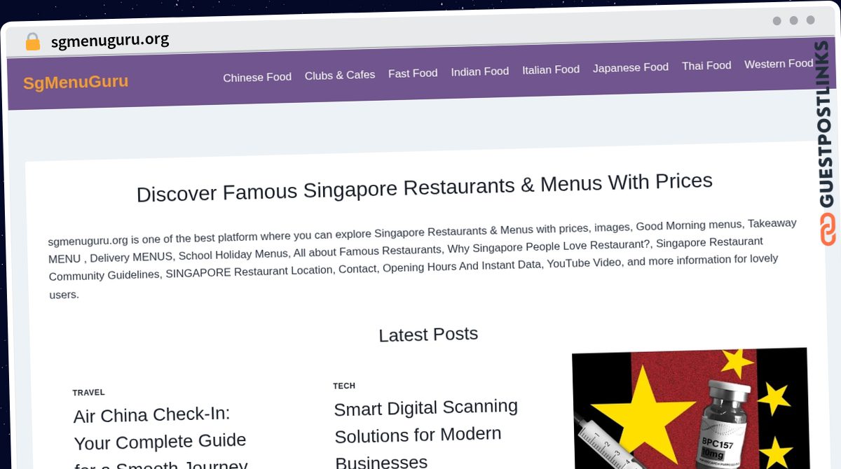 Publish Guest Post on sgmenuguru.org