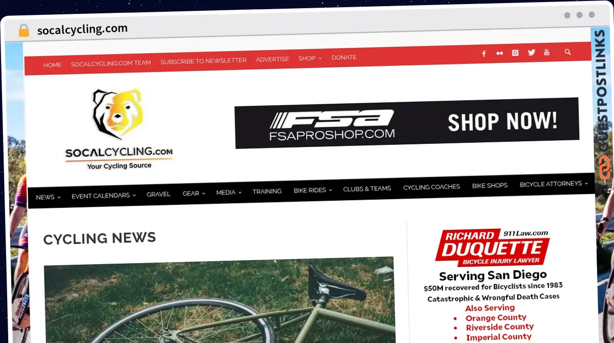 Publish Guest Post on socalcycling.com