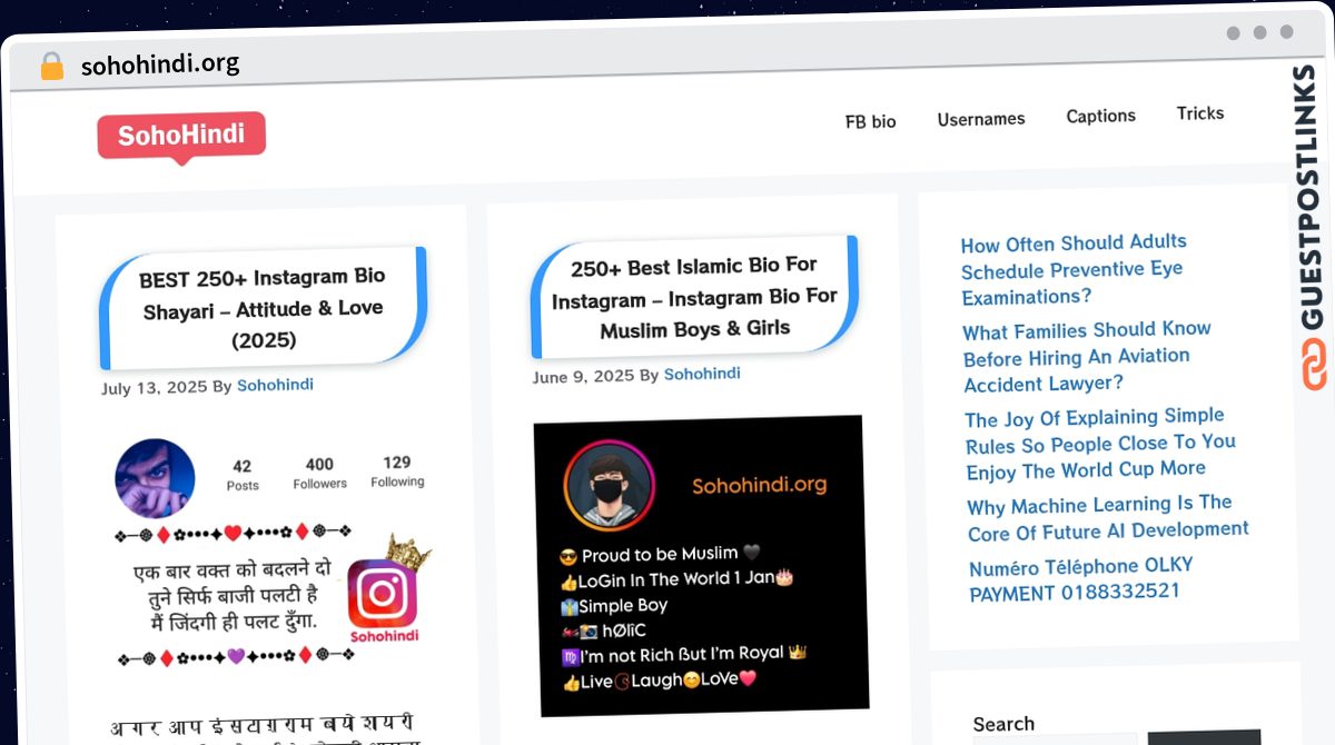 Publish Guest Post on sohohindi.org