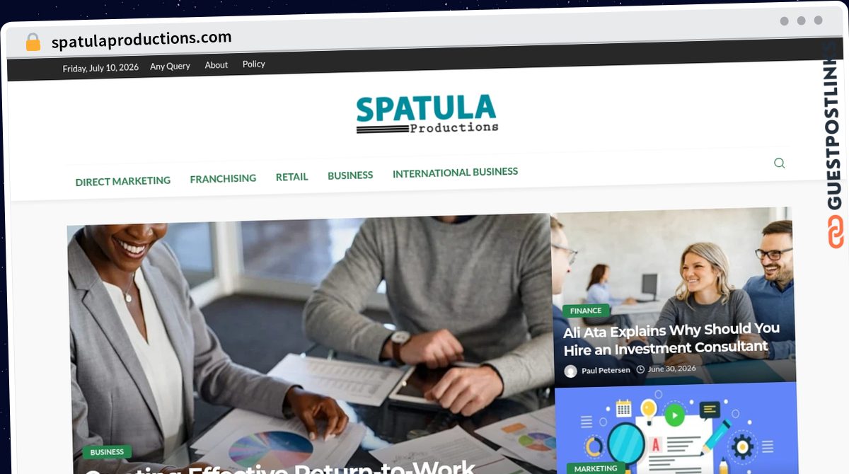 Publish Guest Post on spatulaproductions.com