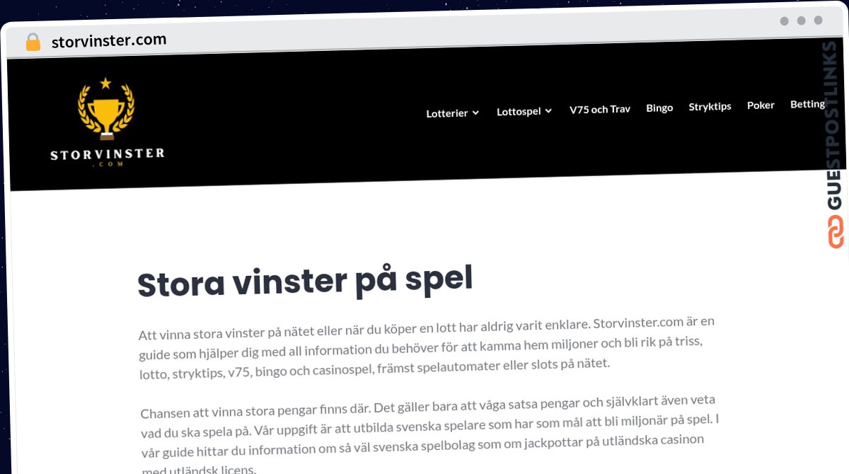 Publish Guest Post on storvinster.com