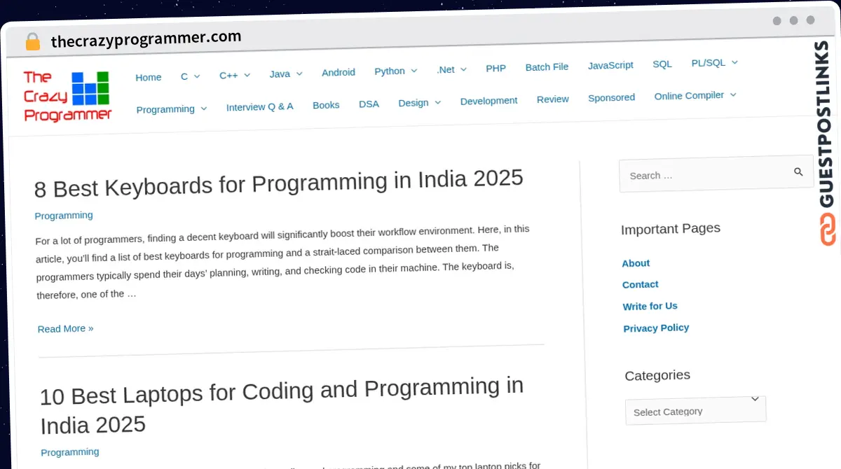 Publish Guest Post on thecrazyprogrammer.com