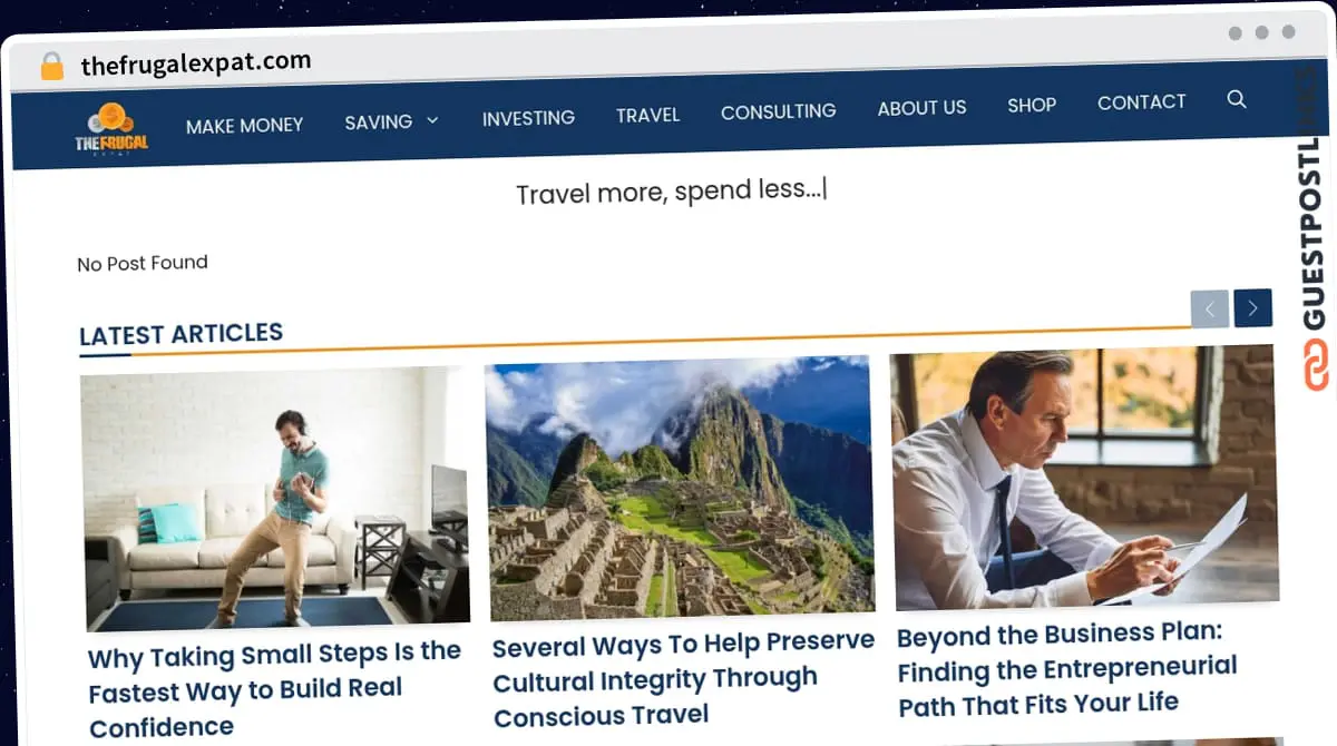 Publish Guest Post on thefrugalexpat.com
