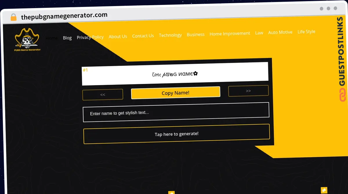 Publish Guest Post on thepubgnamegenerator.com