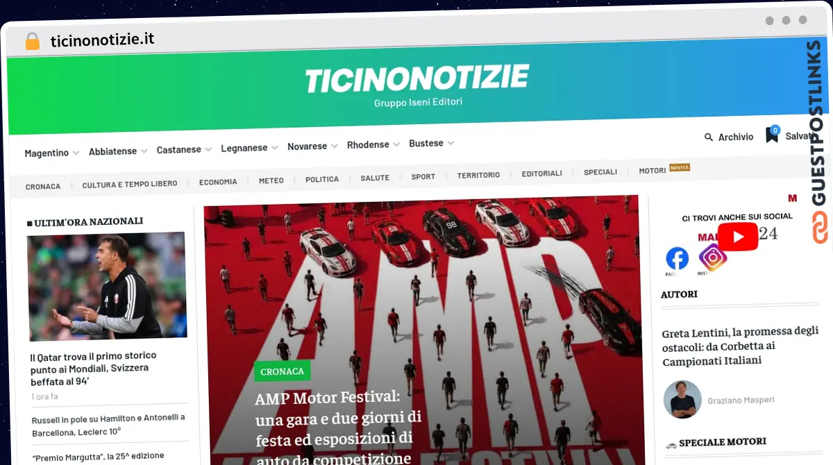 Publish Guest Post on ticinonotizie.it