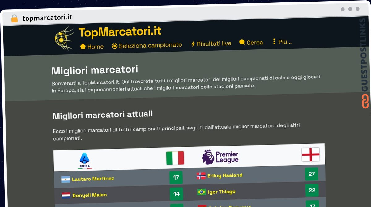 Publish Guest Post on topmarcatori.it