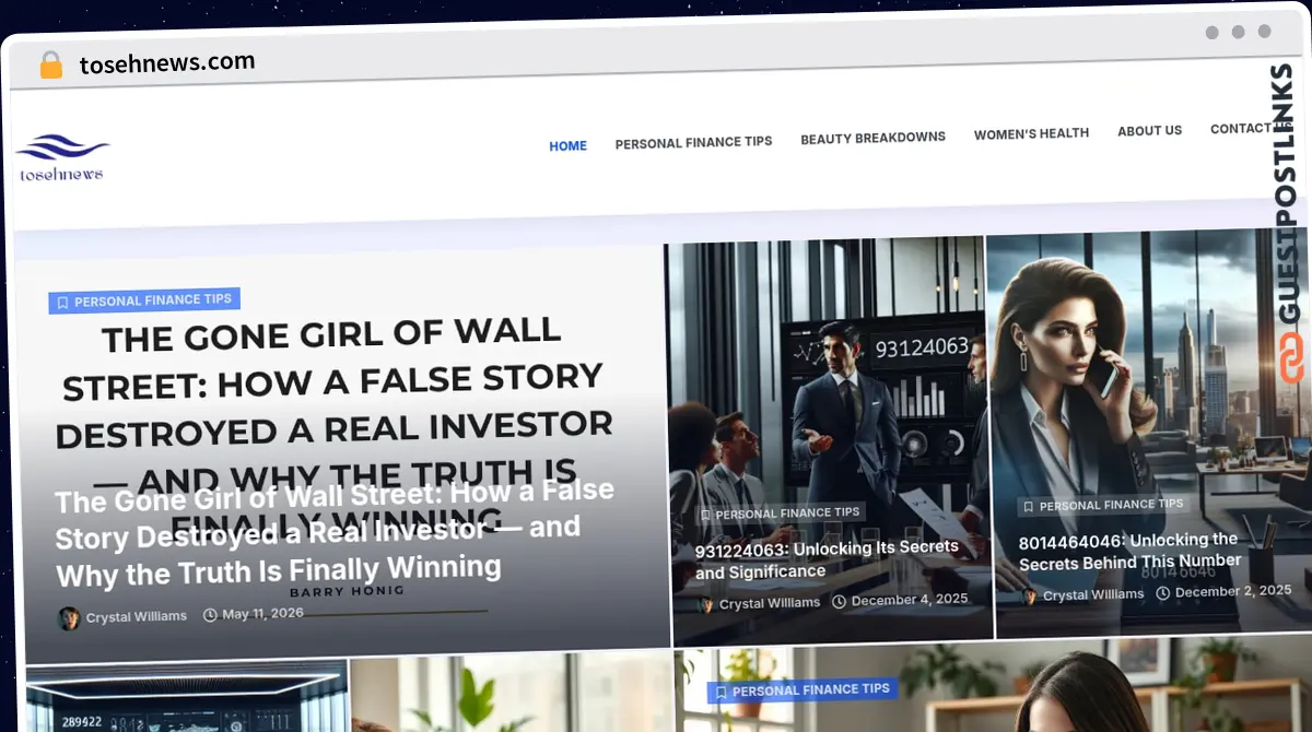 Publish Guest Post on tosehnews.com