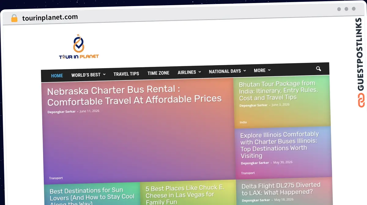 Publish Guest Post on tourinplanet.com