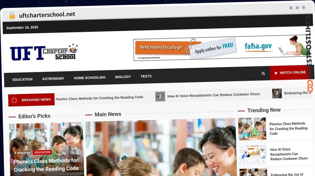 Publish Guest Post on uftcharterschool.net