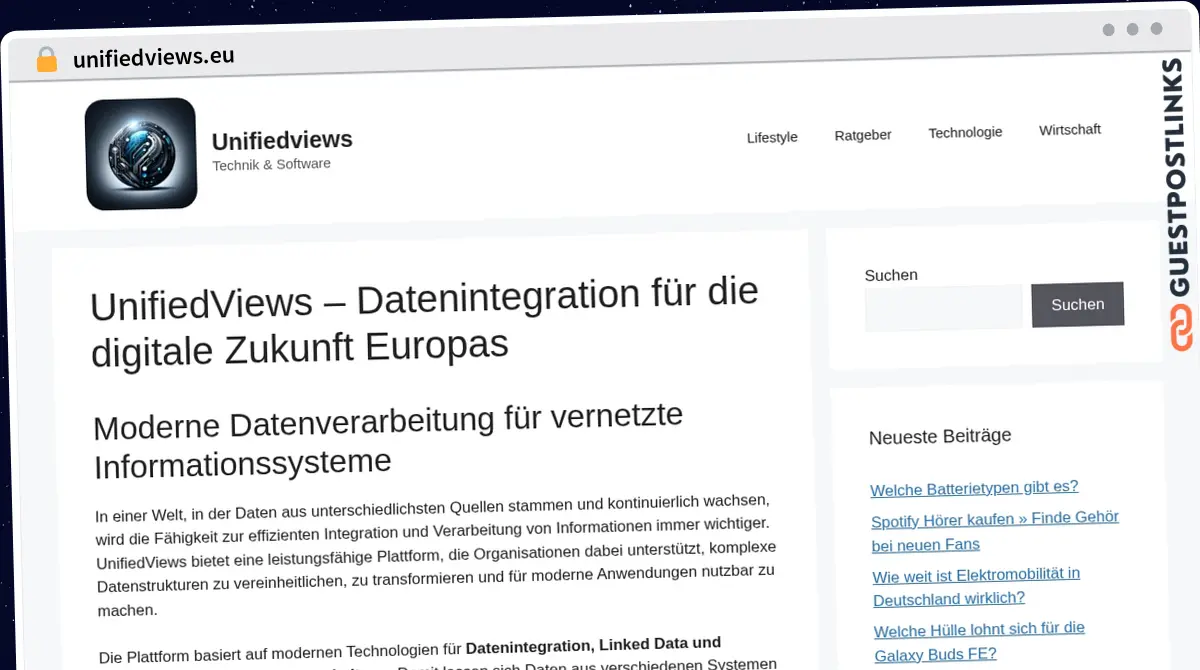 Publish Guest Post on unifiedviews.eu