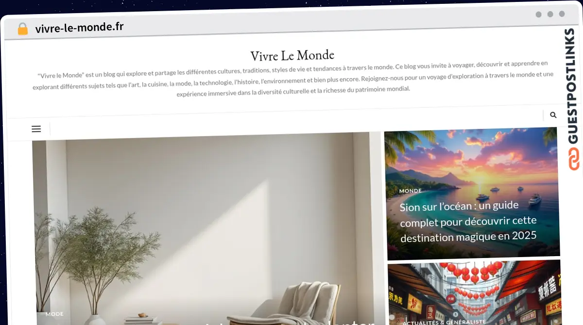 Publish Guest Post on vivre-le-monde.fr