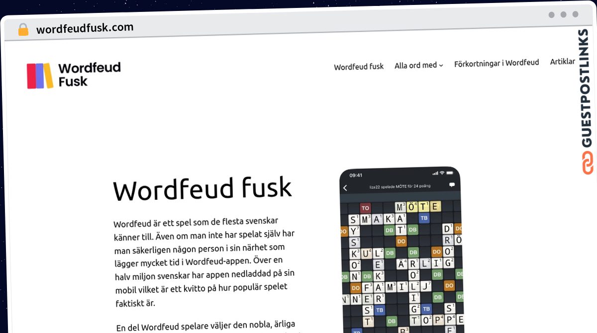 Publish Guest Post on wordfeudfusk.com