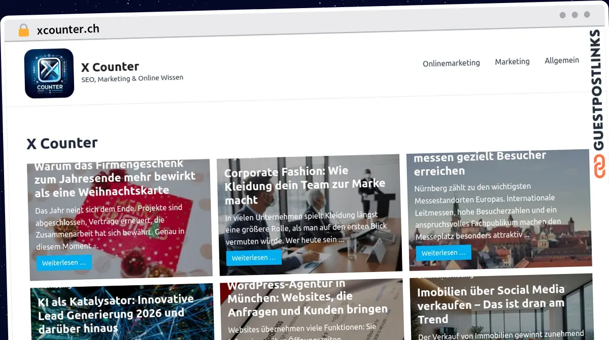 Publish Guest Post on xcounter.ch