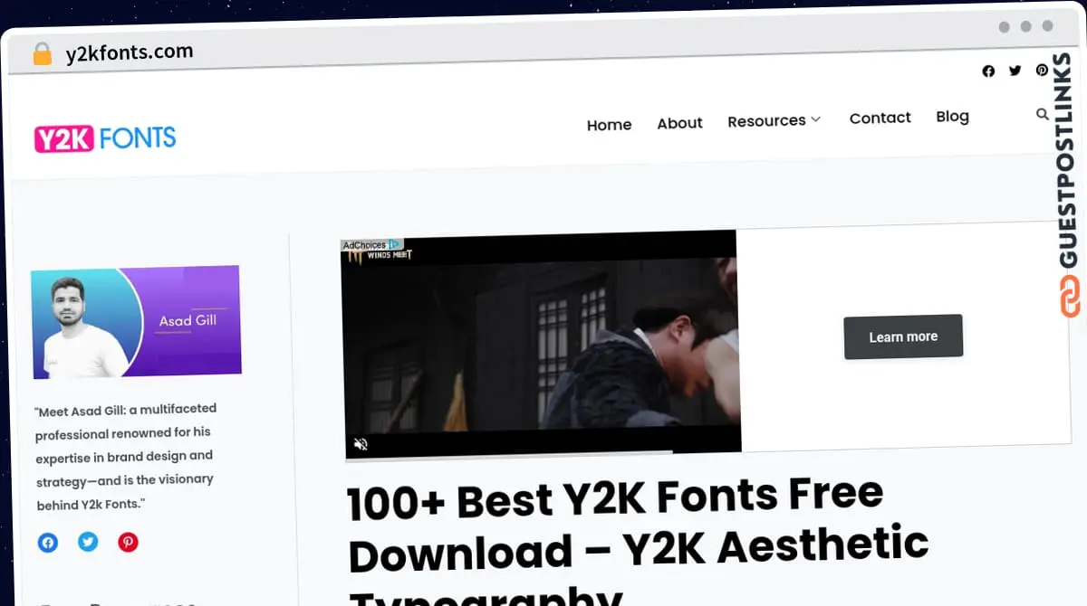 Publish Guest Post on y2kfonts.com