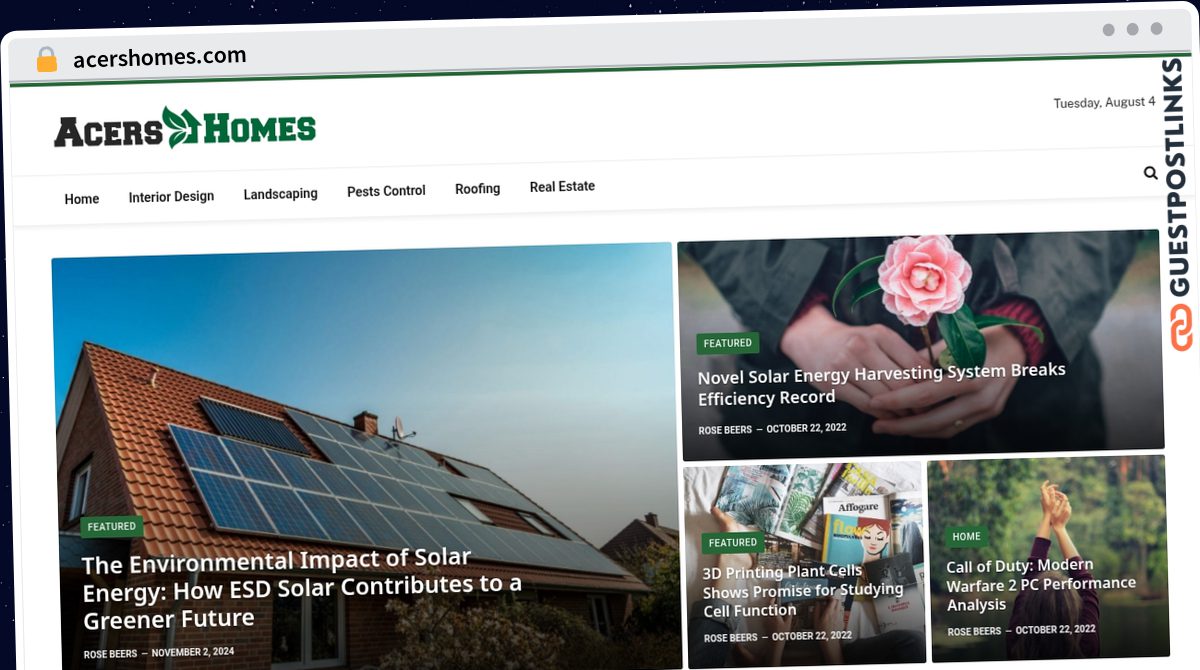 Publish Guest Post on acershomes.com