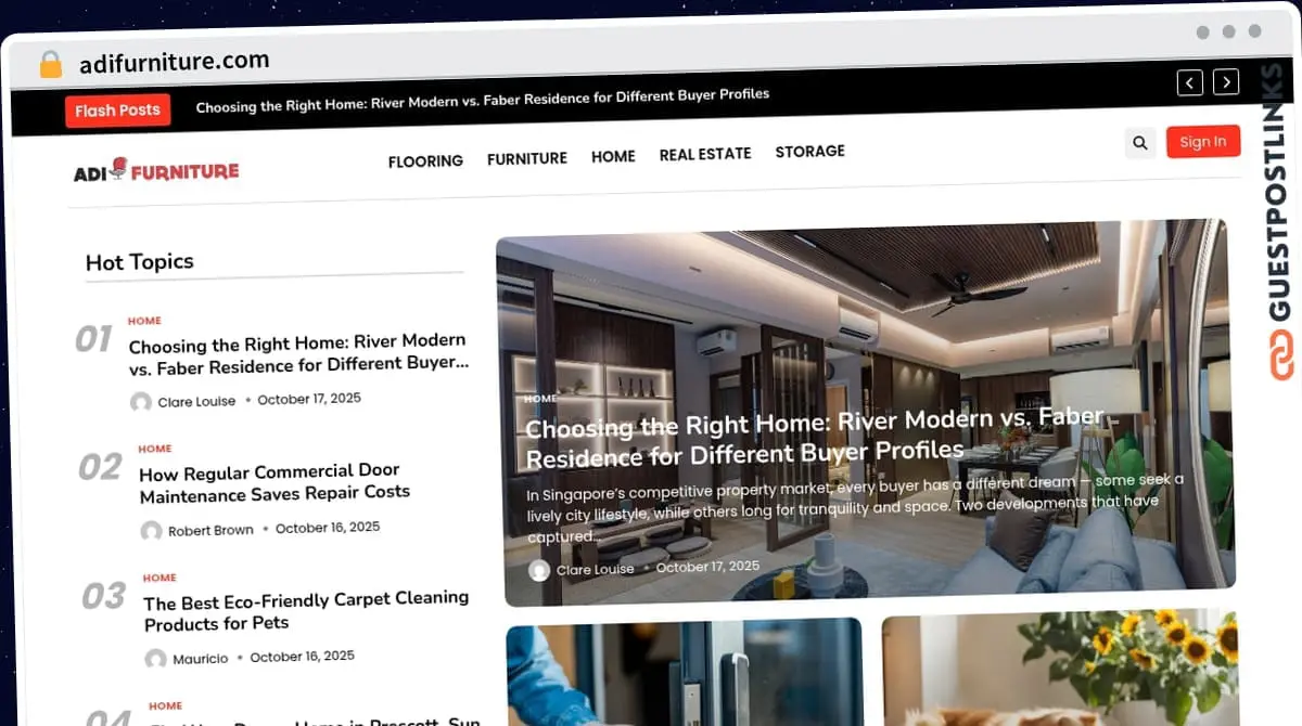 Publish Guest Post on adifurniture.com