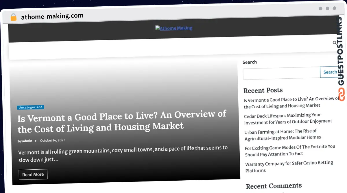 Publish Guest Post on athome-making.com